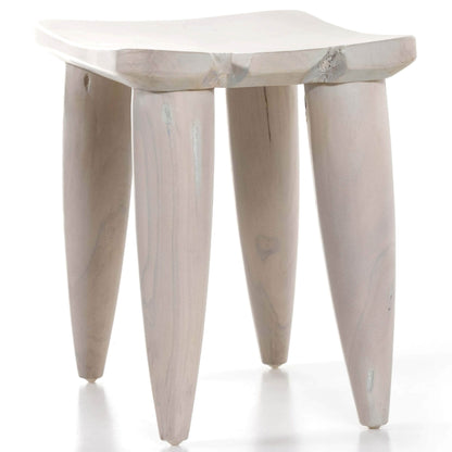 Zuri Outdoor Stool, Ivory Teak