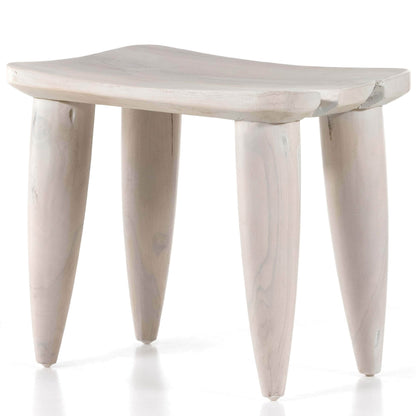 Zuri Outdoor Stool, Ivory Teak