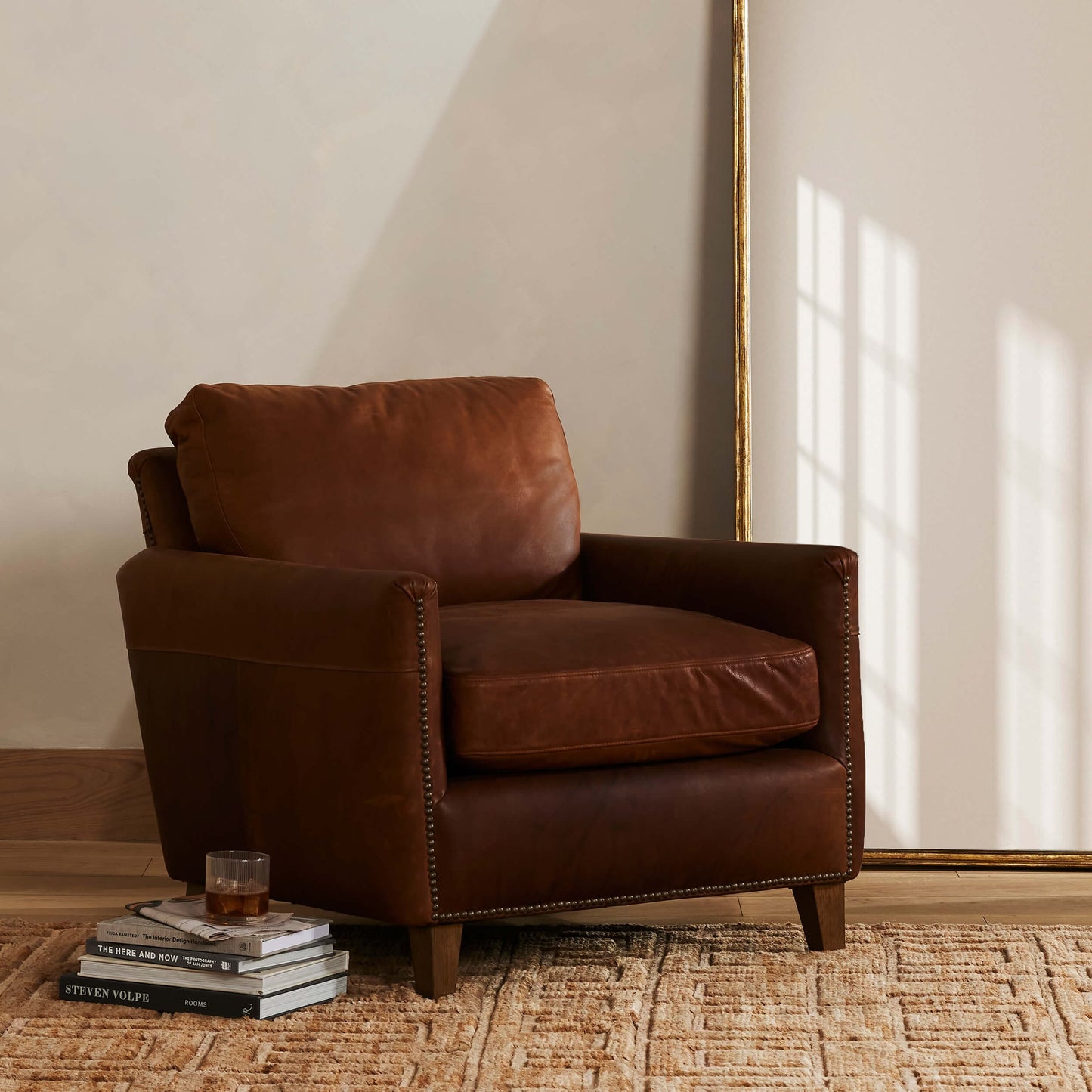 Chet Leather Chair, Heriloom Sienna