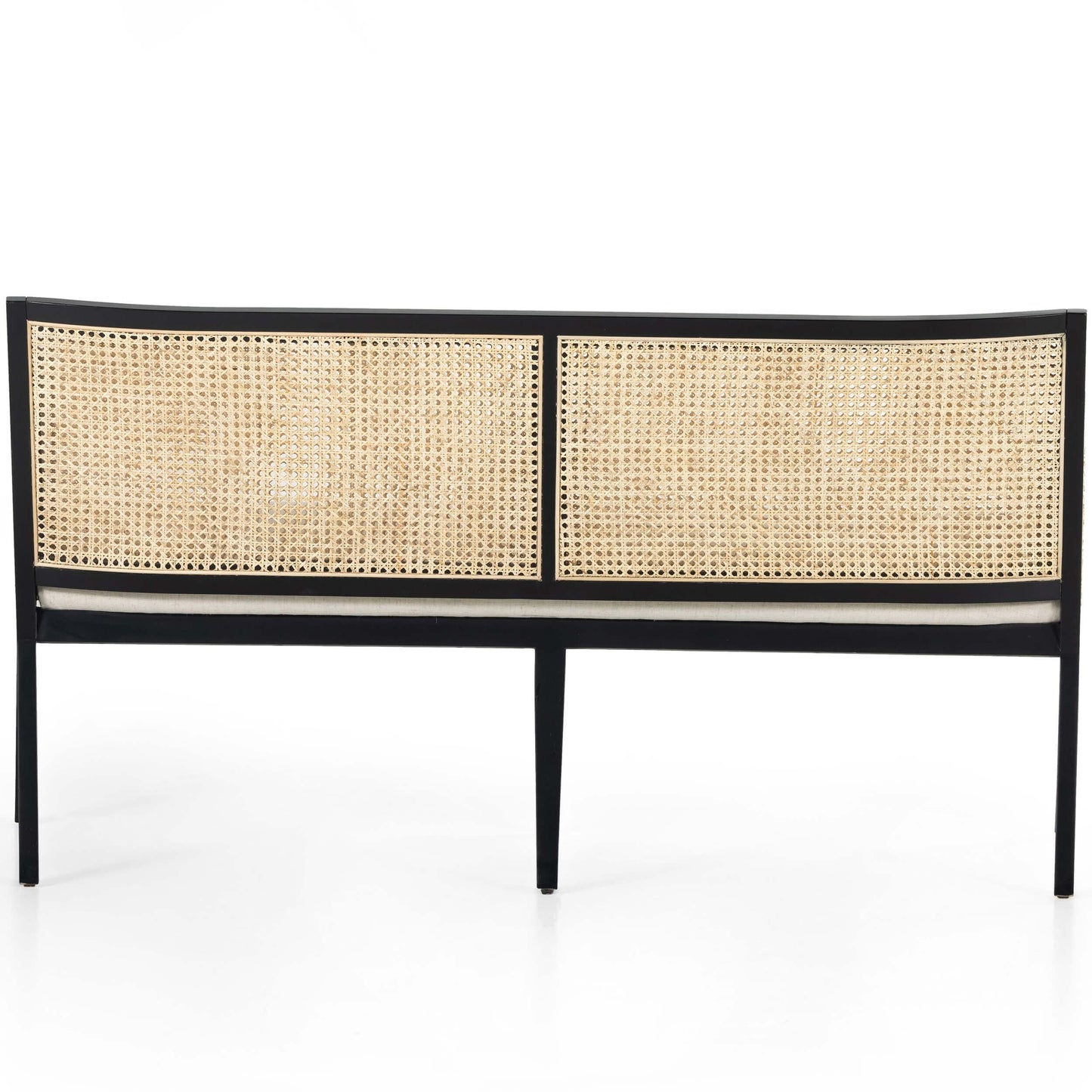 Antonia Cane Dining Bench, Brushed Ebony