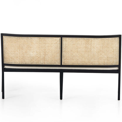 Antonia Cane Dining Bench, Brushed Ebony