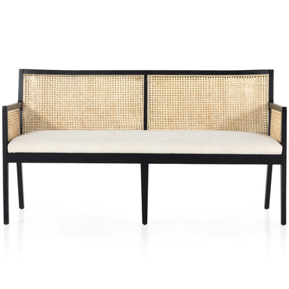 Antonia Cane Dining Bench, Brushed Ebony