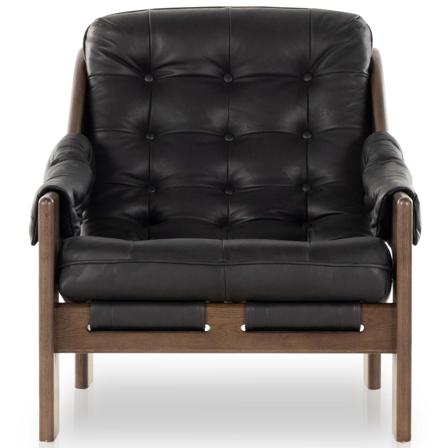 Halston Leather Chair, Heirloom Black