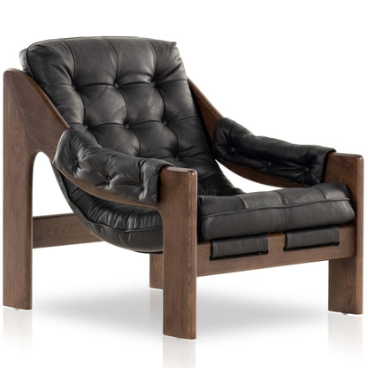 Halston Leather Chair, Heirloom Black