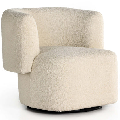 Tybalt Swivel Chair, Sheepskin Natural