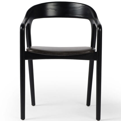 Amare Leather Arm Chair, Sonoma Black