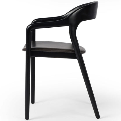 Amare Leather Arm Chair, Sonoma Black