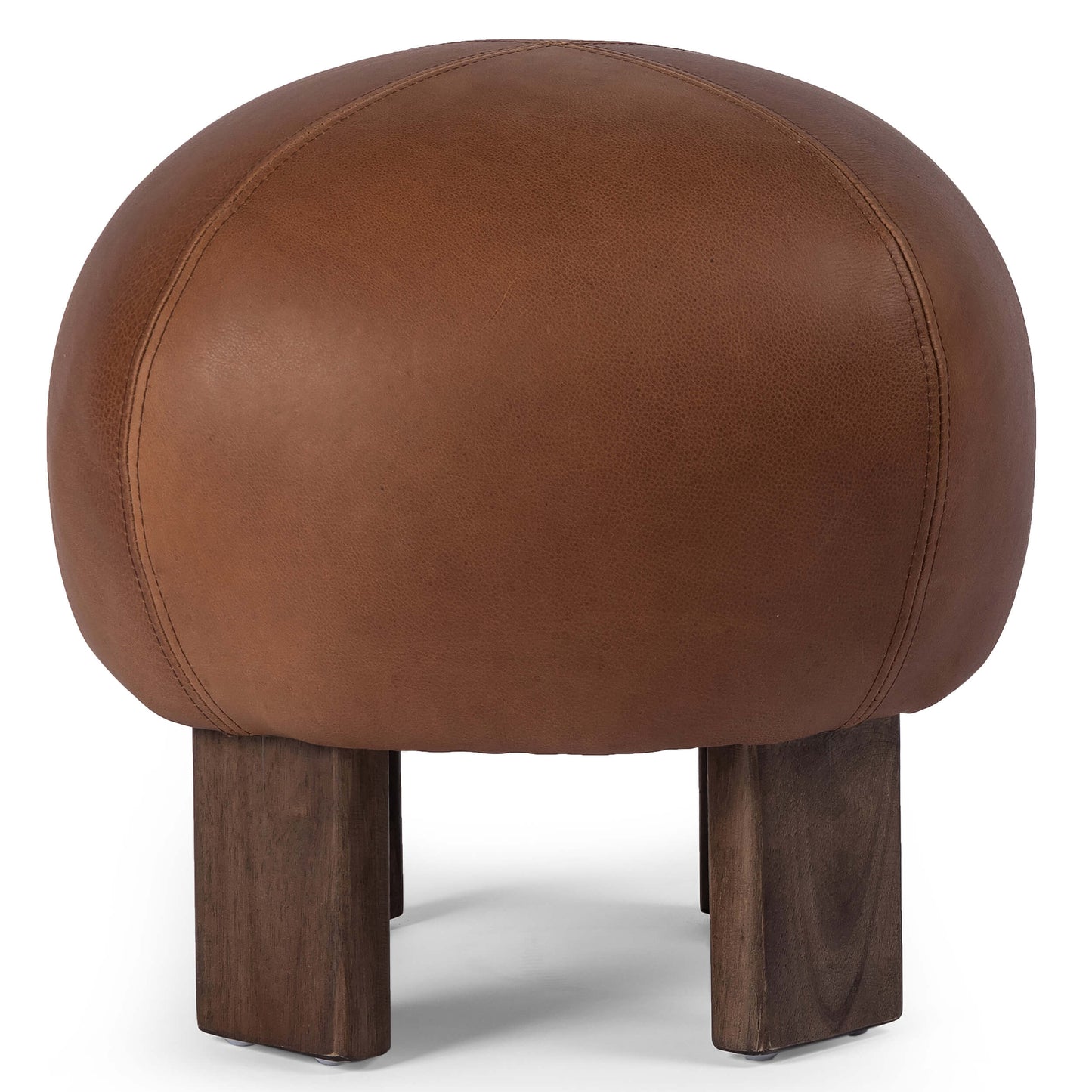 Alma Leather Ottoman, Brickhouse Cognac