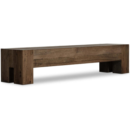 Abaso Large Bench, Rustic Ebony