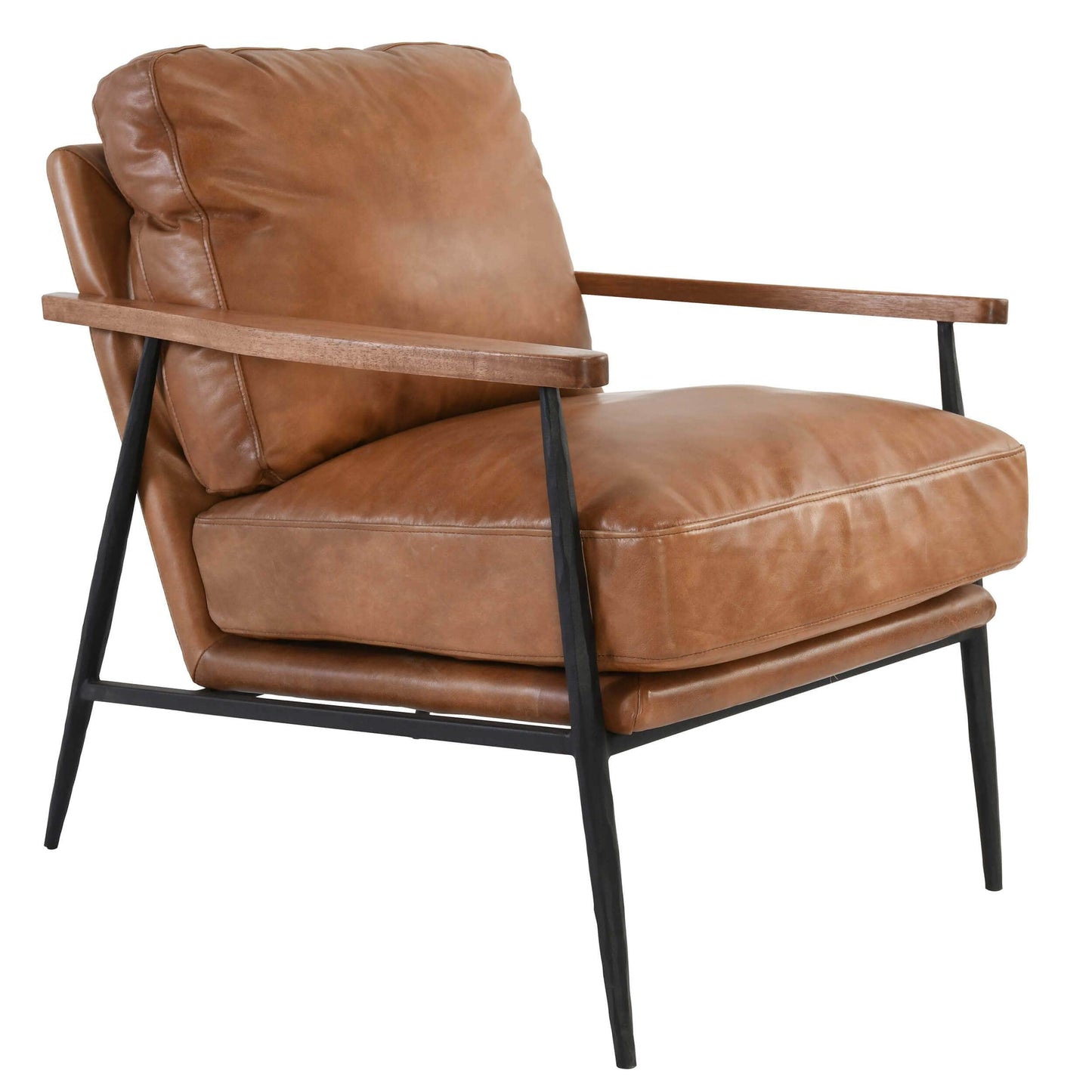 Christopher Leather Club Chair, Tan