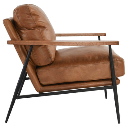 Christopher Leather Club Chair, Tan