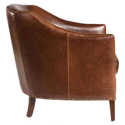 Madison Leather Chair, Antique Saddle