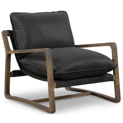 Ace Leather Chair, Umber Black