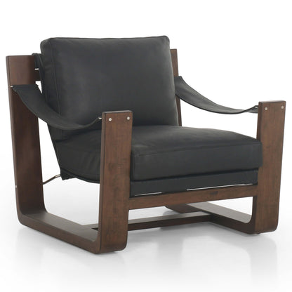 Cesar Leather Chair, Carson Black