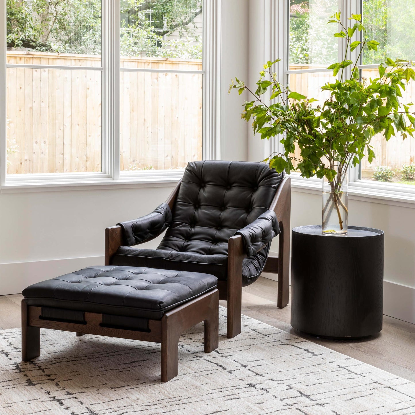 Halston Leather Chair, Heirloom Black