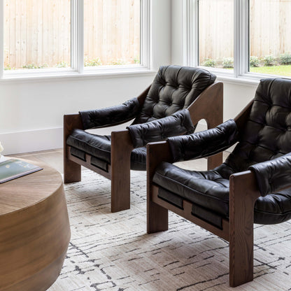 Halston Leather Chair, Heirloom Black