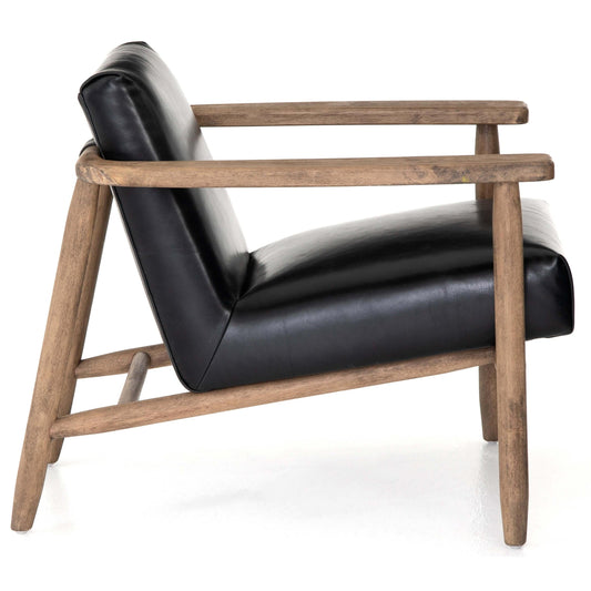 Arnett Leather Chair, Dakota Black