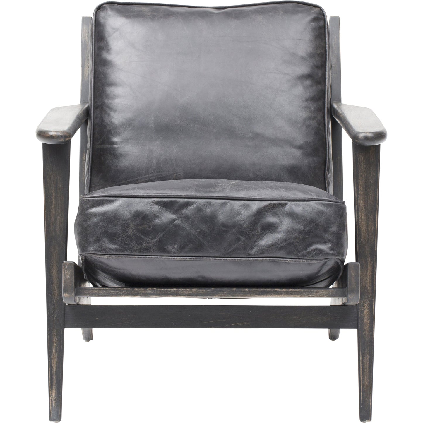 Brooks Leather Lounge Chair, Ebony