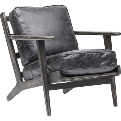 Brooks Leather Lounge Chair, Ebony