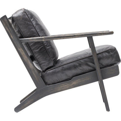 Brooks Leather Lounge Chair, Ebony