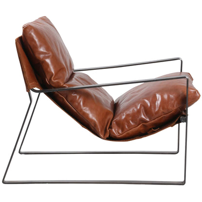 Emmett Leather Sling Chair, Dakota Tobacco