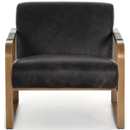 Jules Leather Chair, Rialto Ebony