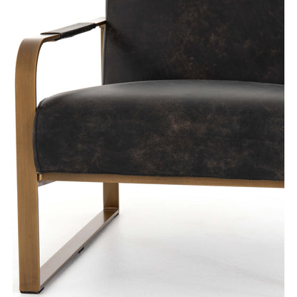 Jules Leather Chair, Rialto Ebony