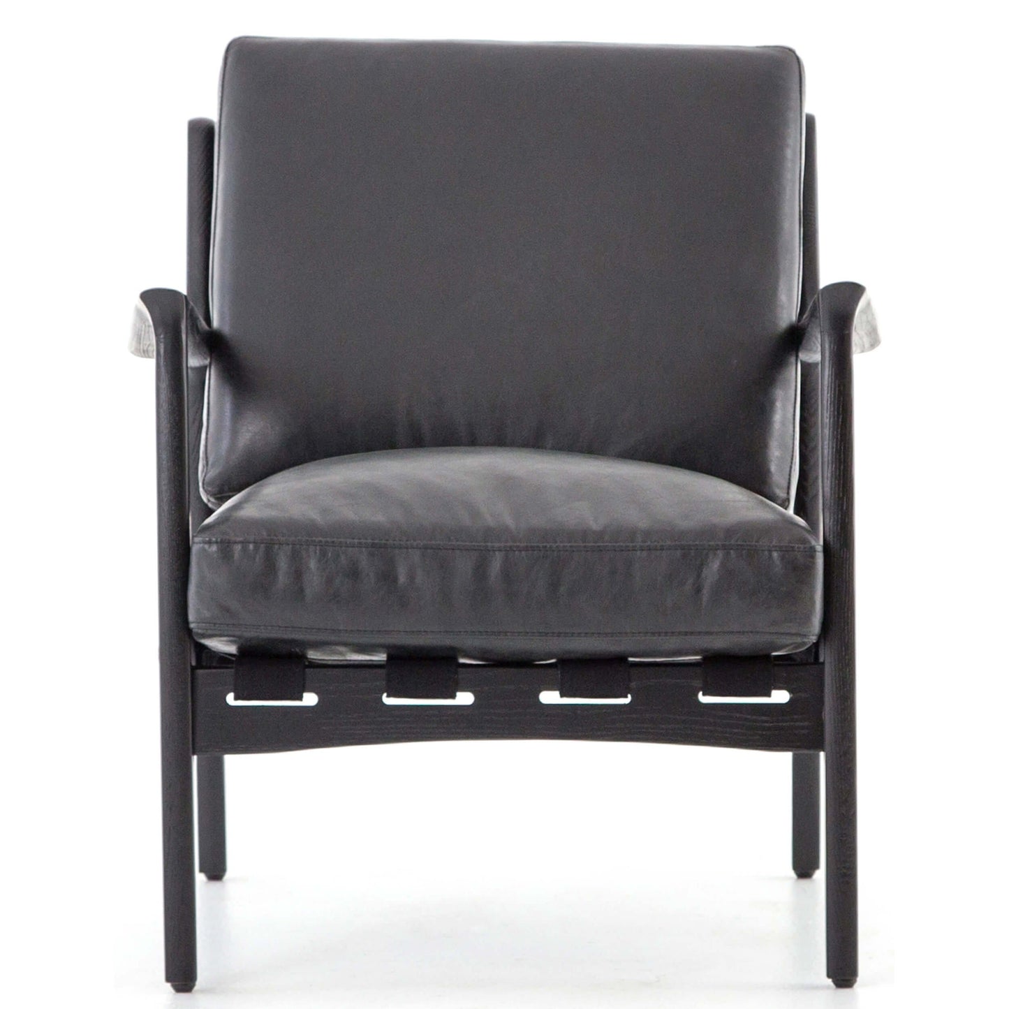 Silas Leather Chair, Aged Black