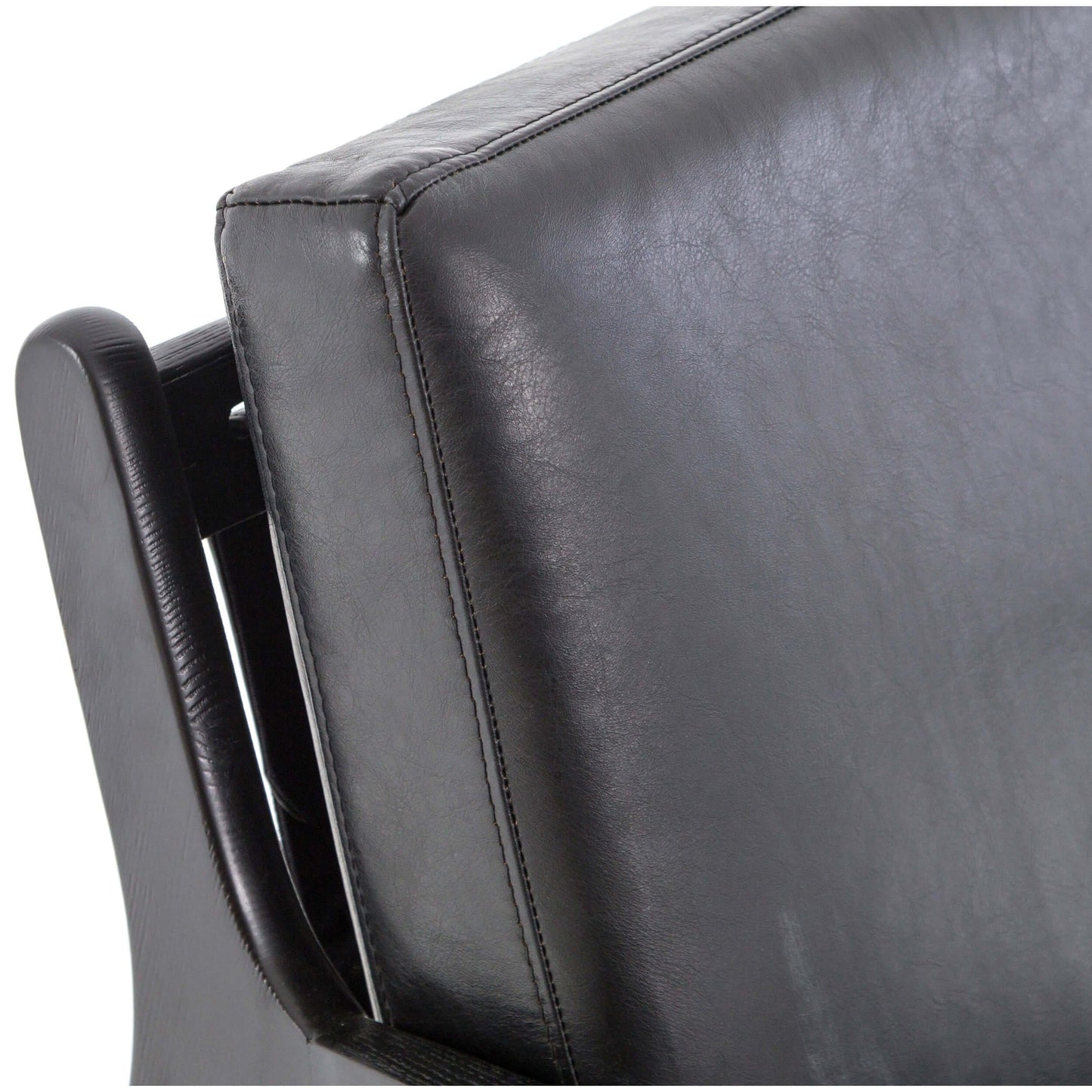 Silas Leather Chair, Aged Black